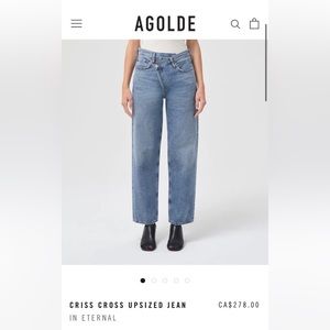 Agolde Criss-across Upsized Jeans - Size 26 (Eternal)